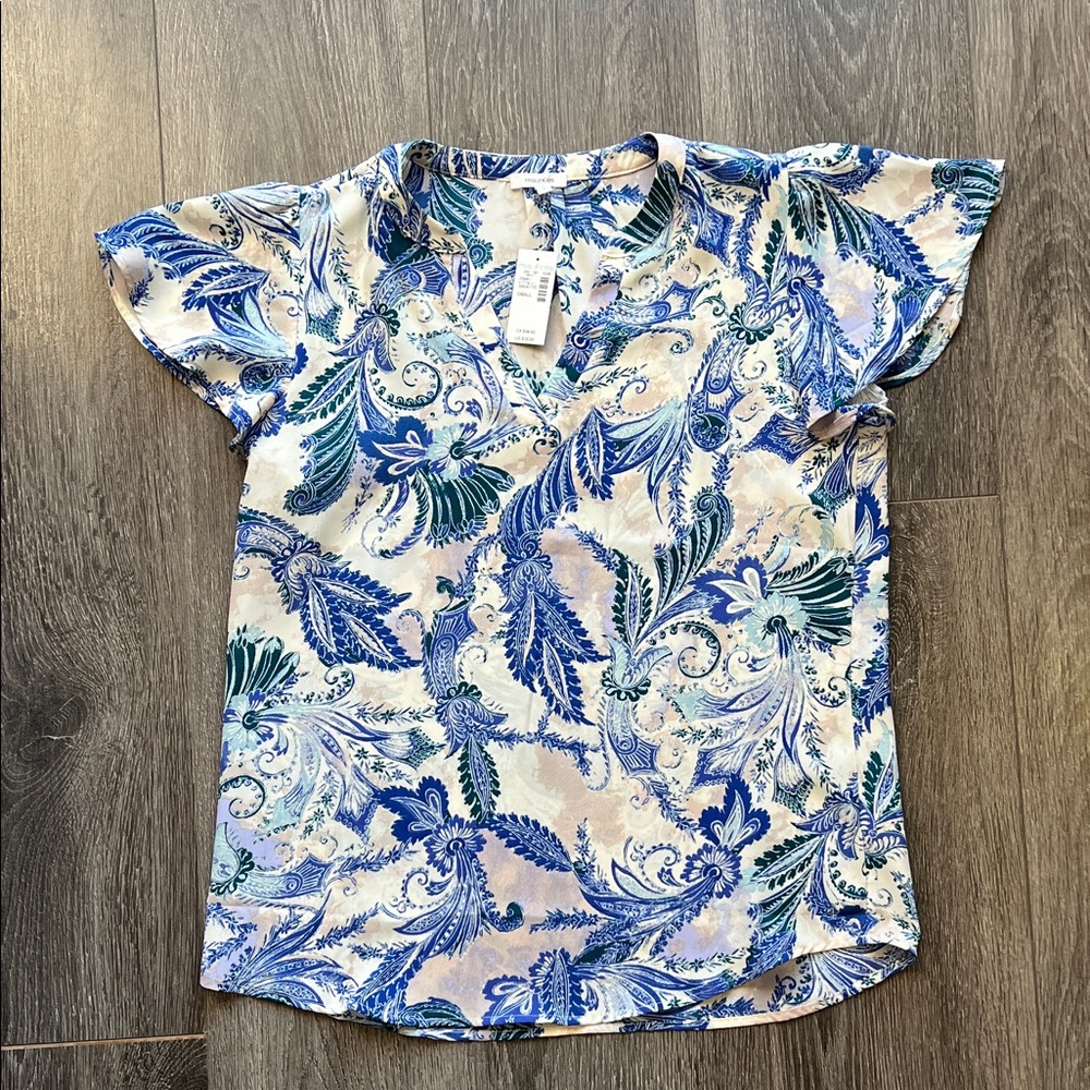 Maurices Blue and Green Paisley Blouse